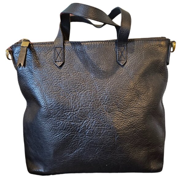 Madewell small Transport tote Black pebbled Leather & brass hardware Minimalist - Picture 3 of 7